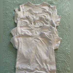 Hanes Boys White Tee Shirts Undershirts Size Small Lot of 5 Short Sleeve